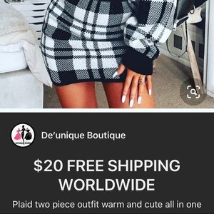 Two piece skirt and shirt set